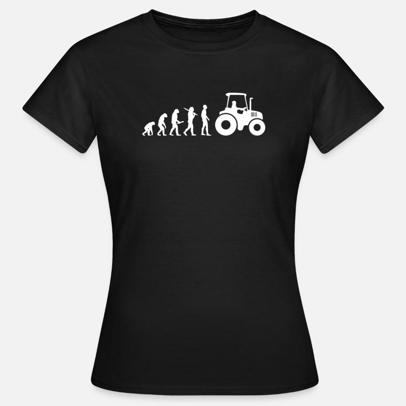 Farmer farmer tractor evolution gift idea - Women's T-Shirt - black