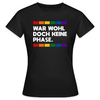 LGBT Gay Pride Regenbogenfarben Phase - Frauen T-Shirt - Schwarz - Vorne - AI Model Female 172 dark (172cm)