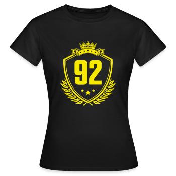 92 Nombre d’armoiries - T-shirt Femme - noir - Devant - AI Model Female 172 dark (172cm)