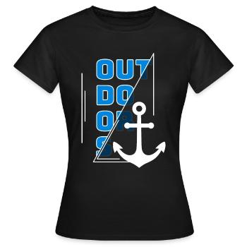 Au bord de la mer - T-shirt Femme - noir - Devant - AI Model Female 172 dark (172cm)