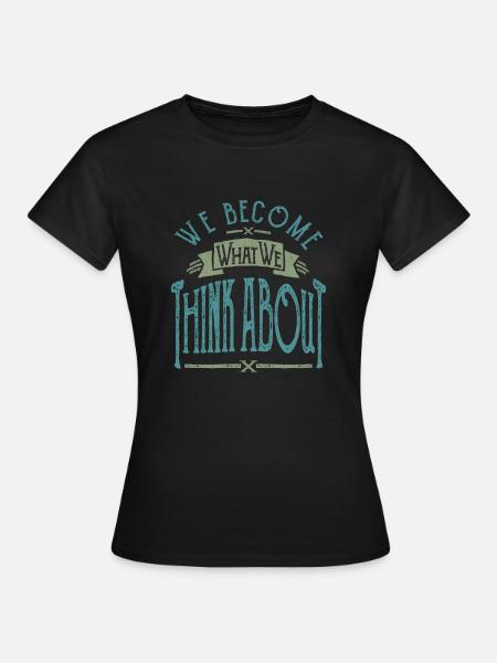 Think about - Frauen T-Shirt - Schwarz