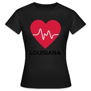 Herz Louisiana - Frauen T-Shirt - Schwarz - Vorne - AI Model Female 172 dark (172cm)