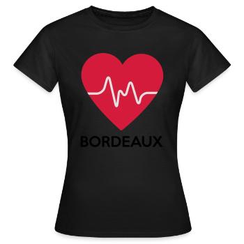 Herz Bordeaux - Frauen T-Shirt - Schwarz - Vorne - AI Model Female 172 dark (172cm)