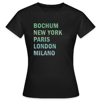 Metropole Bochum - Frauen T-Shirt - Schwarz - Vorne - AI Model Female 172 dark (172cm)