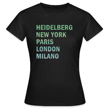 Metropole Heidelberg - Frauen T-Shirt - Schwarz - Vorne - AI Model Female 172 dark (172cm)