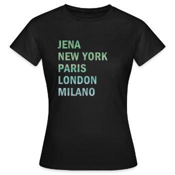 Metropole Jena - Frauen T-Shirt - Schwarz - Vorne - AI Model Female 172 dark (172cm)