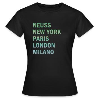 Metropole Neuss - Frauen T-Shirt - Schwarz - Vorne - AI Model Female 172 dark (172cm)