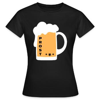 Prost Bier Alkohol Krug - Frauen T-Shirt - Schwarz - Vorne - AI Model Female 172 dark (172cm)