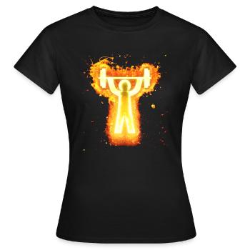 Gym Pictogramme brûlant - T-shirt Femme - noir - Devant - AI Model Female 172 dark (172cm)