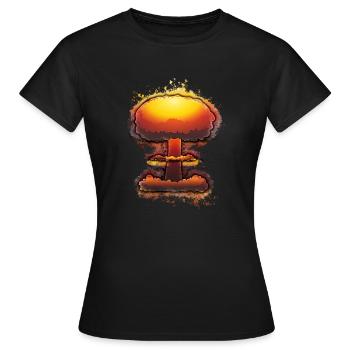 Bombe explosion hell glühend - Frauen T-Shirt - Schwarz - Vorne - AI Model Female 172 dark (172cm)