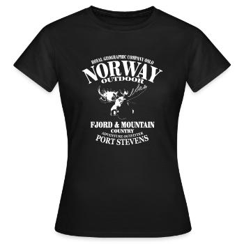 Norway - moose land - Frauen T-Shirt - Schwarz - Vorne - AI Model Female 172 dark (172cm)