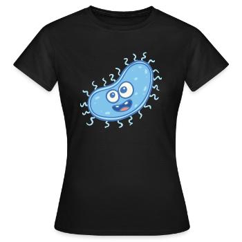 MICROBIOLOGISTE: Bactérie douce - T-shirt Femme - noir - Devant - AI Model Female 172 dark (172cm)