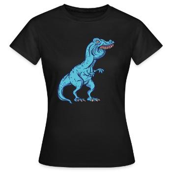 Tyrannosaurus Rex Überbiss Hasenzähne Witzig - Frauen T-Shirt - Schwarz - Vorne - AI Model Female 172 dark (172cm)