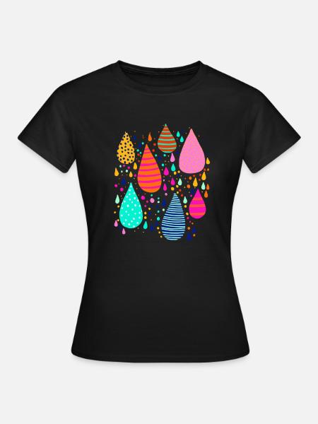 Regentropfen - Frauen T-Shirt - Schwarz