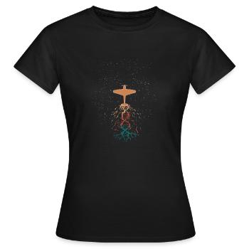 Airplane pilot flying aviation vintage flight - Women's T-Shirt - black - Front - AI Model Female 172 dark (172cm)