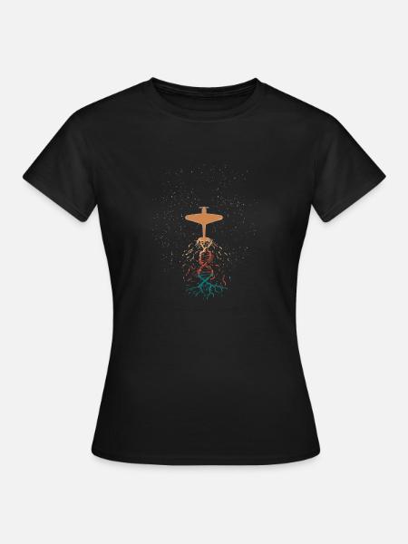 Flugzeug Piloten Fliegen Luftfahrt Vintage Flug - Frauen T-Shirt - Schwarz