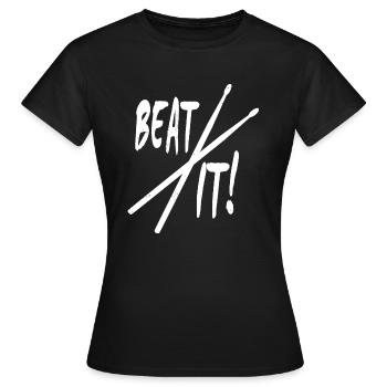 Battons-le ! Drumsticks - T-shirt Femme - noir - Devant - AI Model Female 172 dark (172cm)