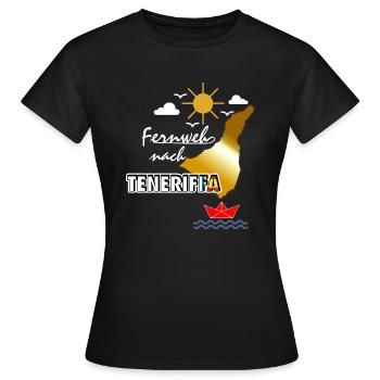 Fernweh nach Teneriffa - Frauen T-Shirt - Schwarz - Vorne - AI Model Female 172 dark (172cm)