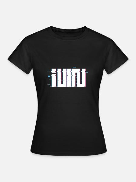 Gidle Logo Glitch - Dame-T-shirt - sort