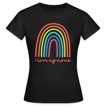 I Love My Moms - Frauen T-Shirt - Schwarz - Vorne - AI Model Female 172 dark (172cm)