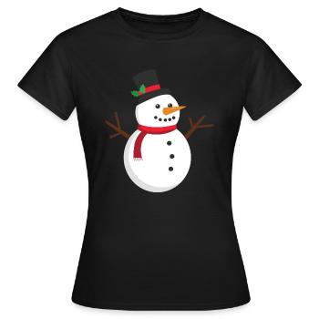 Bonhomme de neige - T-shirt Femme - noir - Devant - AI Model Female 172 dark (172cm)