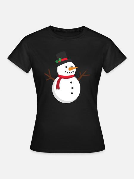 Schneemann - Frauen T-Shirt - Schwarz