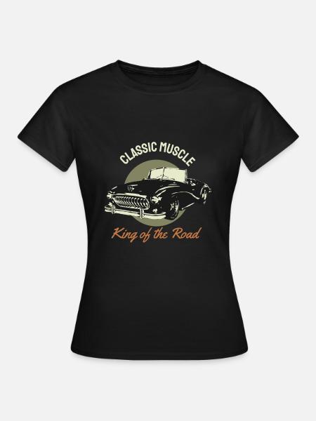 T Shirt Muscle Car - Classic Muscle Car - Frauen T-Shirt - Schwarz