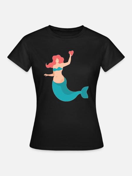 Meerjungfrau - Frauen T-Shirt - Schwarz