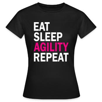 Agilité de chien de chien - T-shirt Femme - noir - Devant - AI Model Female 172 dark (172cm)