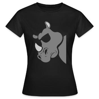 Nashorn - Frauen T-Shirt - Schwarz - Vorne - AI Model Female 172 dark (172cm)