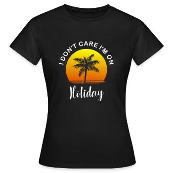 Je m’en fiche, je suis en vacances - T-shirt Femme - noir - Devant - AI Model Female 172 dark (172cm)