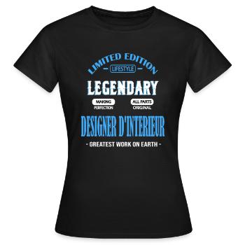 DESIGNER D INTERIEUR - BEST-SELLER 🌟🌟 - T-shirt Femme - noir - Devant - AI Model Female 172 dark (172cm)