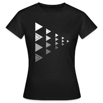 Dreiecke Grau Horizontale Pfeil Dekoration - Frauen T-Shirt - Schwarz - Vorne - AI Model Female 172 dark (172cm)