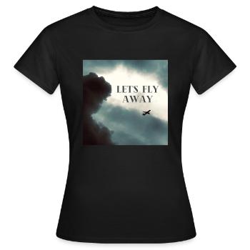 Envolons-nous du thème. Envolons loin. voyager - T-shirt Femme - noir - Devant - AI Model Female 172 dark (172cm)