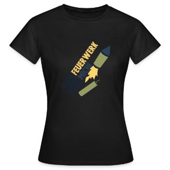 Feuerwerk / Ohne Feuerwerk ohne mich! - Frauen T-Shirt - Schwarz - Vorne - AI Model Female 172 dark (172cm)