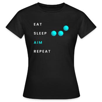 Manger Sommeil Objectif Répéter - T-shirt Femme - noir - Devant - AI Model Female 172 dark (172cm)