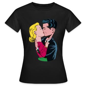 Sehr intensiver Kuss - Frauen T-Shirt - Schwarz - Vorne - AI Model Female 172 dark (172cm)