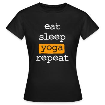 Manger du sommeil Yoga répéter - Manger Sommeil Répéter - T-shirt Femme - noir - Devant - AI Model Female 172 dark (172cm)