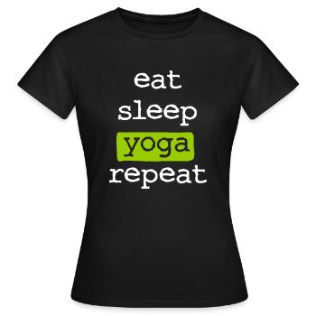 Manger du sommeil Yoga répéter - Manger Sommeil Répéter - T-shirt Femme - noir - Devant - AI Model Female 172 dark (172cm)
