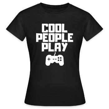 Cooles Gaming-Shirt - Frauen T-Shirt - Schwarz - Vorne - AI Model Female 172 dark (172cm)