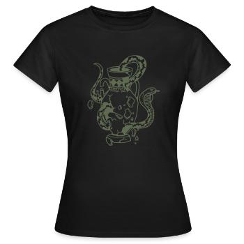 Schlange und Vase - Frauen T-Shirt - Schwarz - Vorne - AI Model Female 172 dark (172cm)
