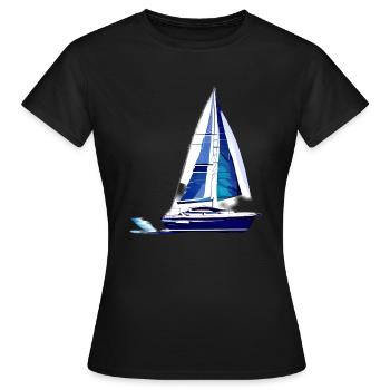 voilier voilier voilier voilier voilier voilier - T-shirt Femme - noir - Devant - AI Model Female 172 dark (172cm)