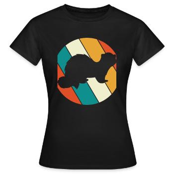 Vintage Ferret Enthusiast Weasel Vintage - Frauen T-Shirt - Schwarz - Vorne - AI Model Female 172 dark (172cm)