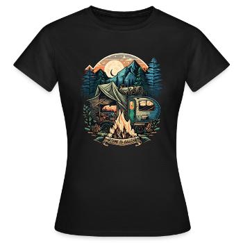 Ein Leben ohne Camping ist möglich aber sinnlos - Frauen T-Shirt - Schwarz - Vorne - AI Model Female 172 dark (172cm)