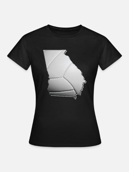 Georgia (USA) | echter Volleyball | Landkarte - Frauen T-Shirt - Schwarz