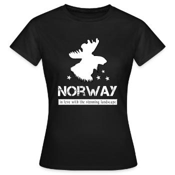 Norvège Norvège - T-shirt Femme - noir - Devant - AI Model Female 172 dark (172cm)