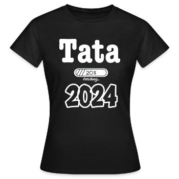 Annonce Grossesse Tata 2024 Tata 2024 En Cours - T-shirt Femme - noir - Devant - AI Model Female 172 dark (172cm)