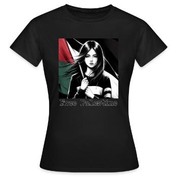 Palestine libre - T-shirt Femme - noir - Devant - AI Model Female 172 dark (172cm)