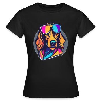 Produkt: "Pfotenfreund" - Frauen T-Shirt - Schwarz - Vorne - AI Model Female 172 dark (172cm)