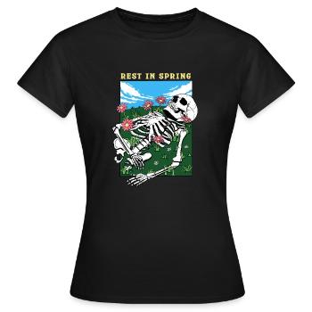 Rest in Spring - Women's T-Shirt - black - Front - AI Model Female 172 dark (172cm)
